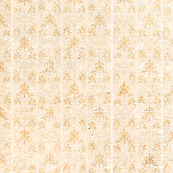 Aged Wallpaper Texture with Floral Damask Pattern and Handwriting Overlay