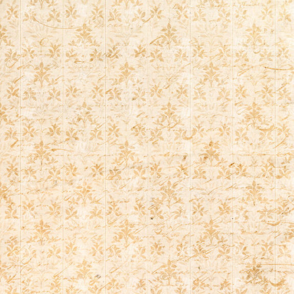 Antique Wallpaper Texture with Floral Repeat and Faint Handwriting Overlay