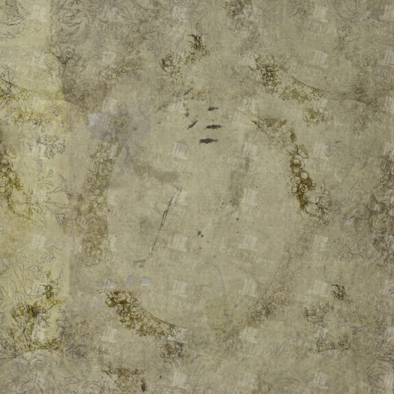 Grunge Paper Texture With Faint Floral Frame And Ink Stains Overlay
