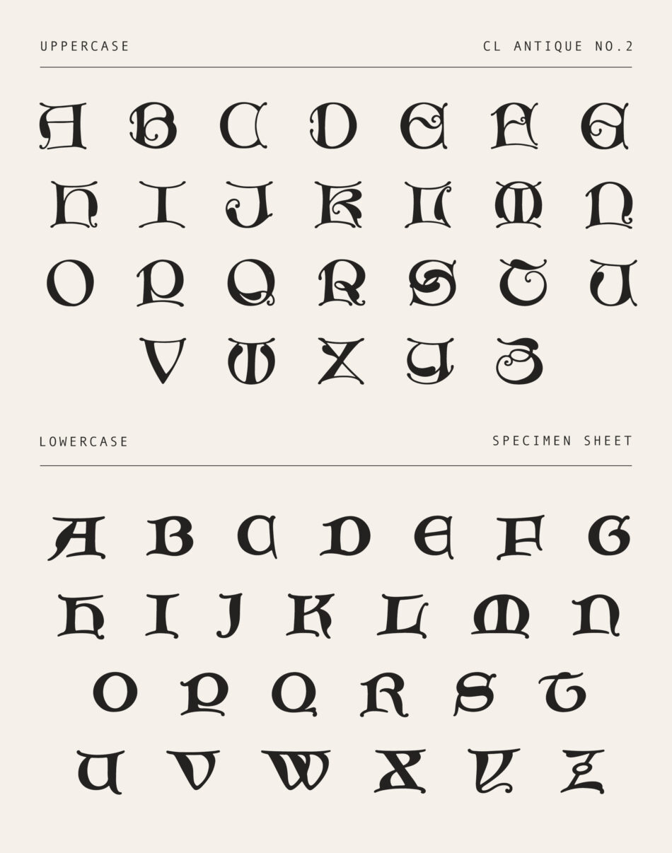 Gothic Revival Serif Font – Restored 1800s Display Typeface With Stylized Capitals (cl Antique No.2)