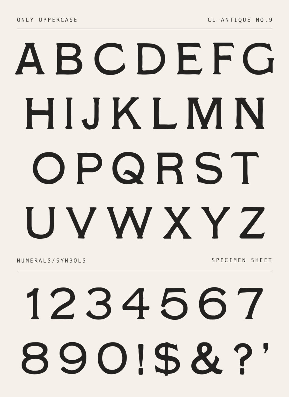 Classic Roman-Inspired Display Font – Bold Serif with Antique Texture (CL Antique No.9)