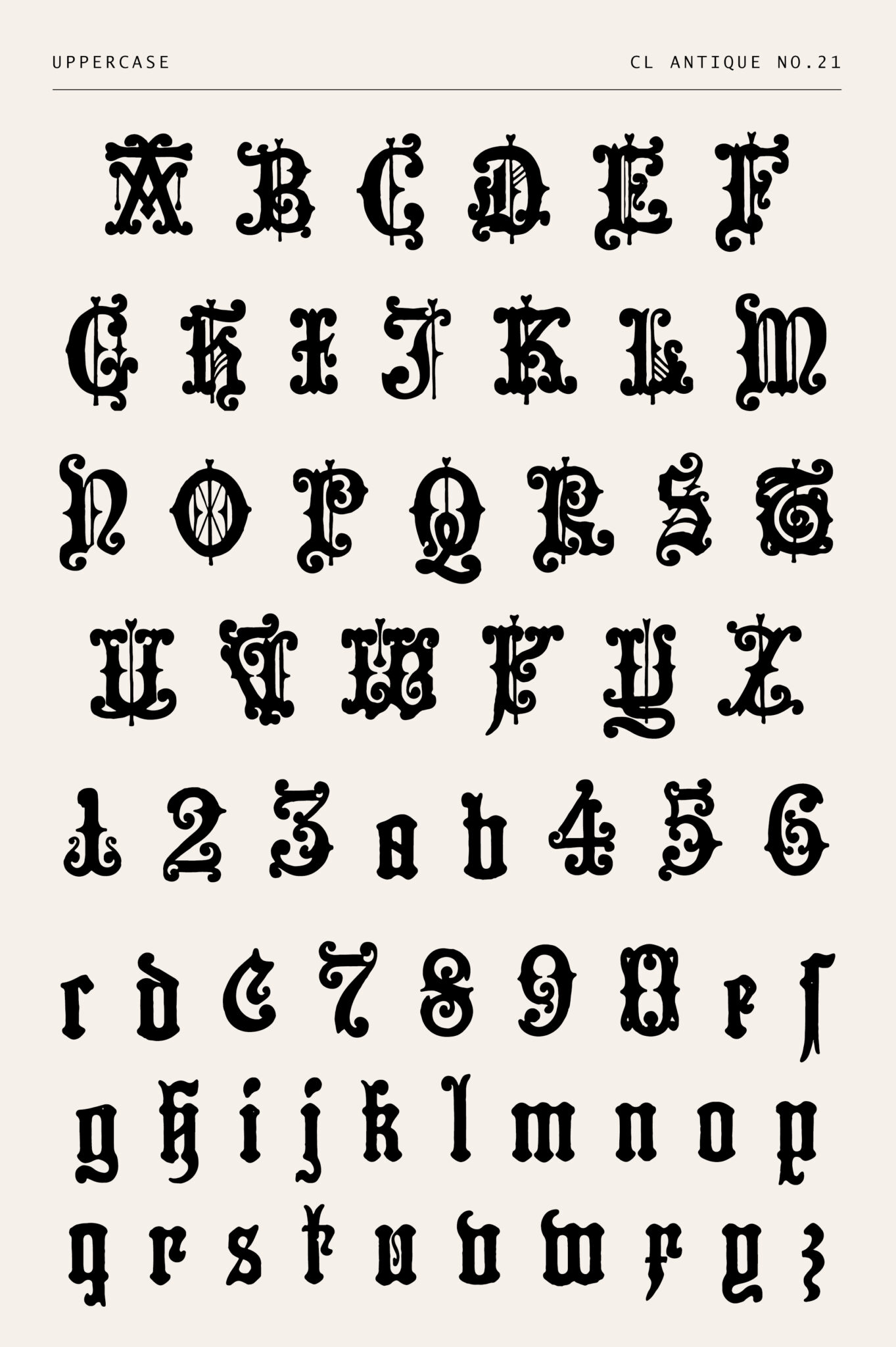 Decorative Gothic Display Font – Restored Vintage Blackletter - CL Antique No.22