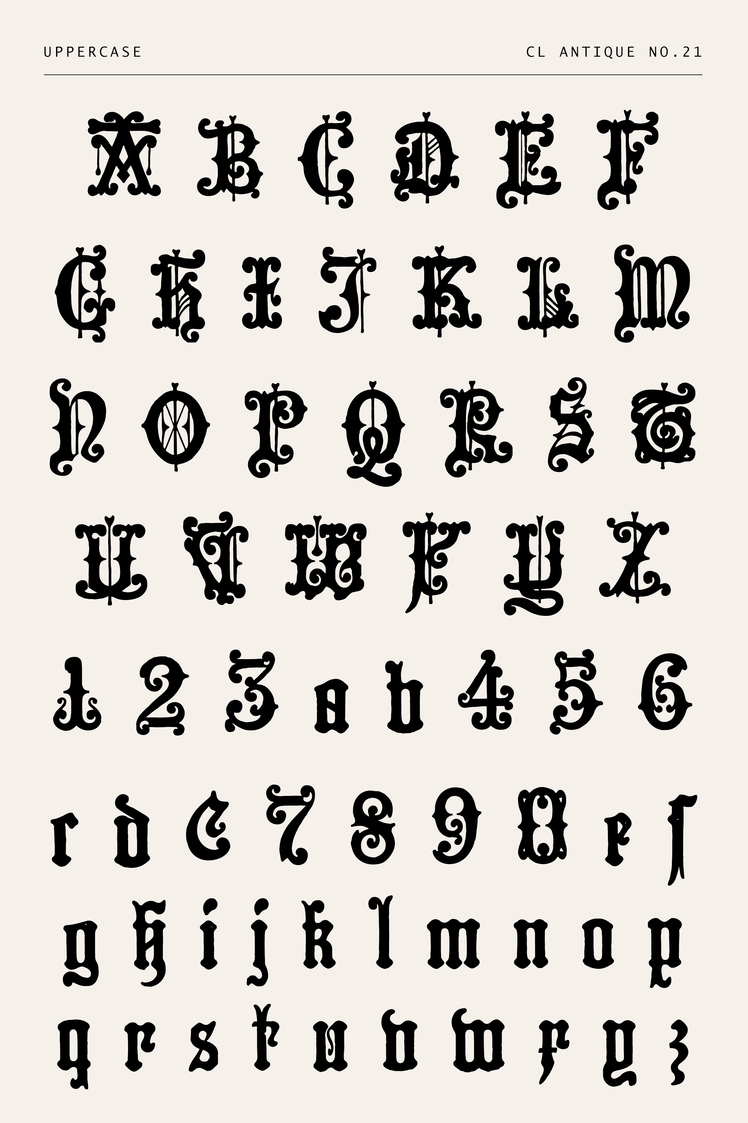 Decorative Gothic Display Font – Restored Vintage Blackletter - CL Antique No.22