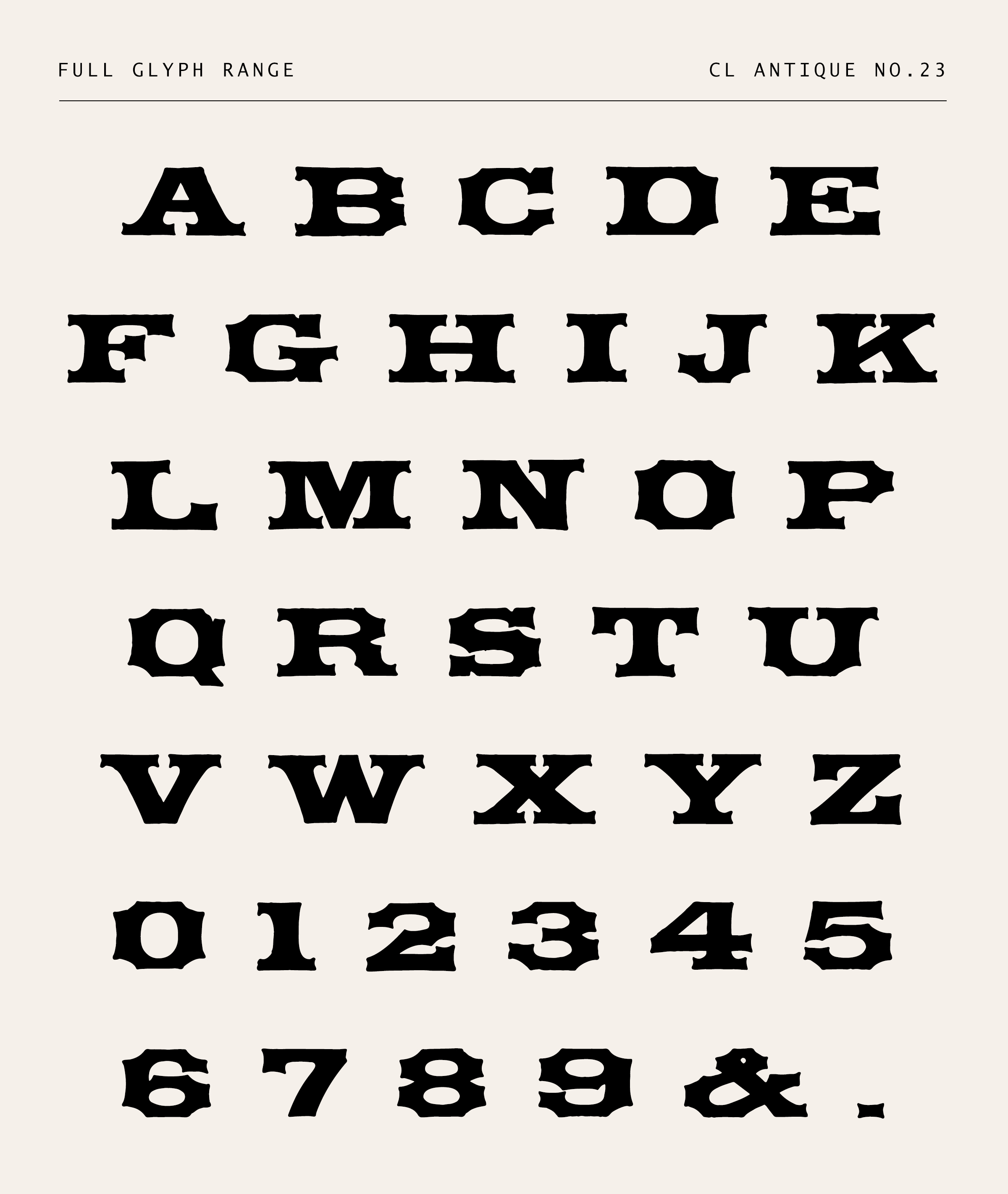 Vintage Western Display Font – 1800s Revival Woodcut Lettering - CL Antique No.23