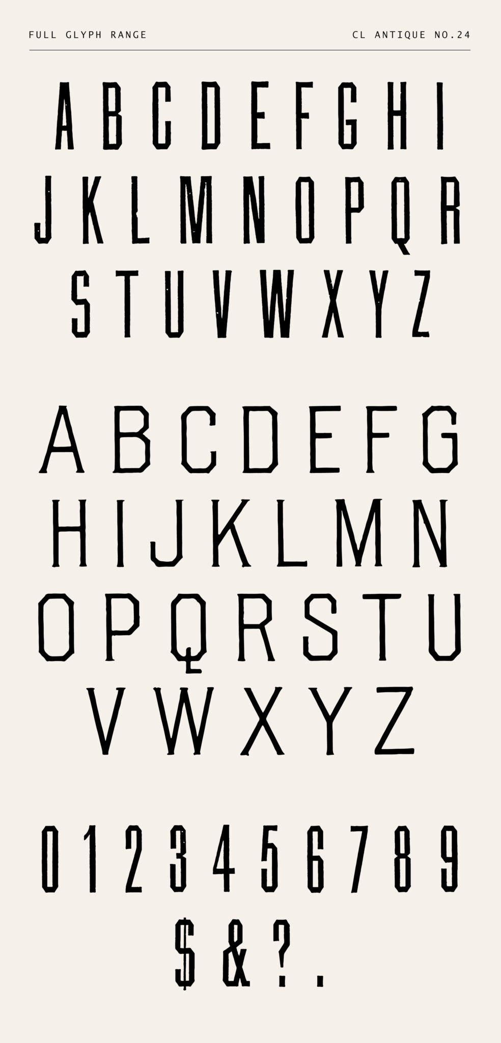 Vintage Tall Sans and Spur Serif - CL Antique No.24