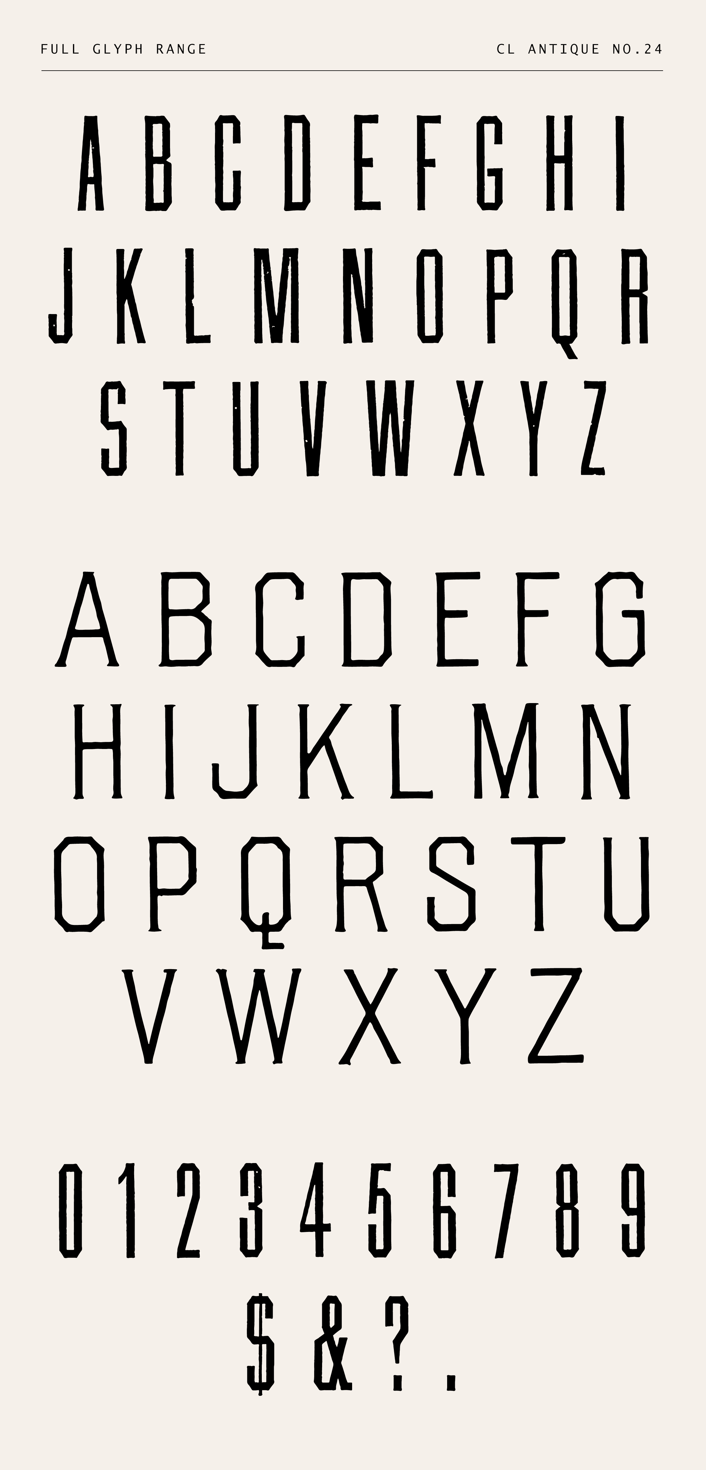 Vintage Tall Sans and Spur Serif - CL Antique No.24