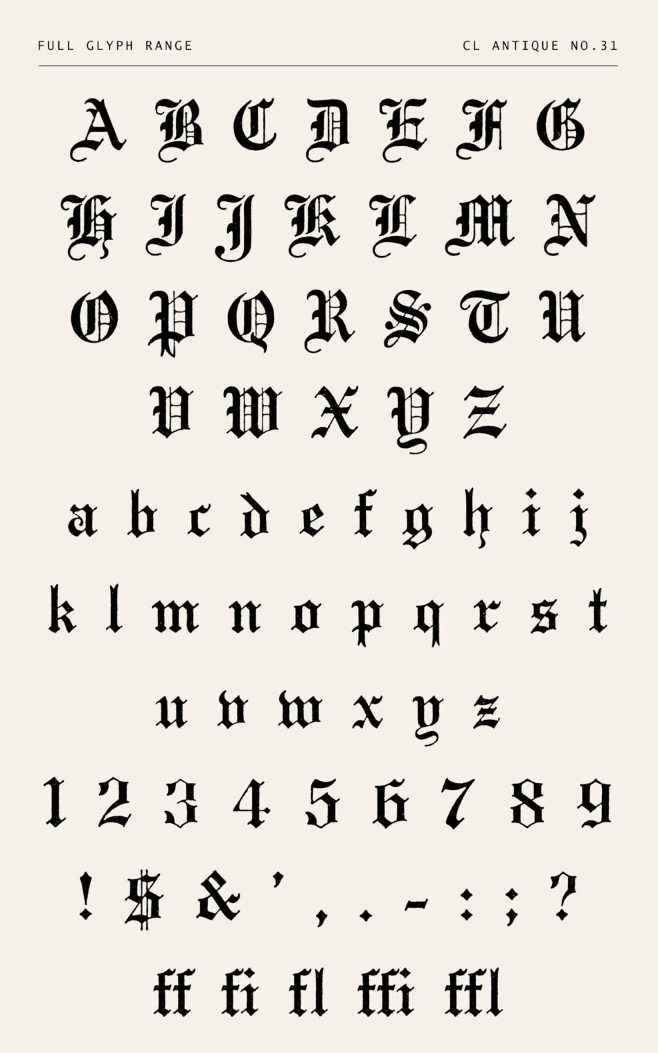 Rustic Old English Blackletter Font - Cl Antique No.31
