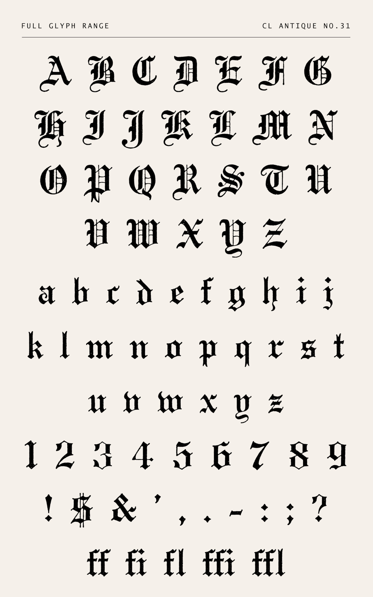 Rustic Old English Blackletter Font - Cl Antique No.31