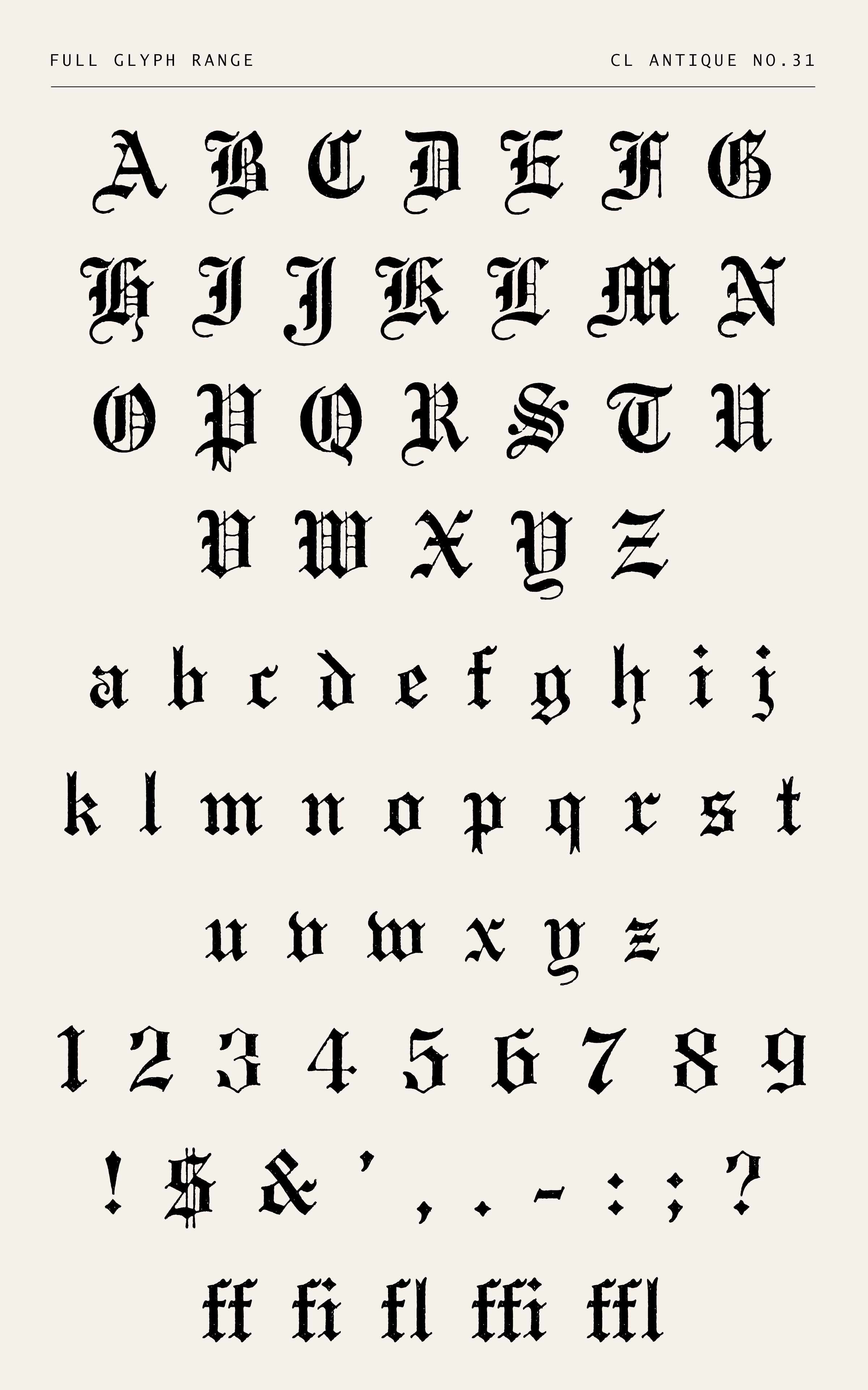 Rustic Old English Blackletter Font - Cl Antique No.31