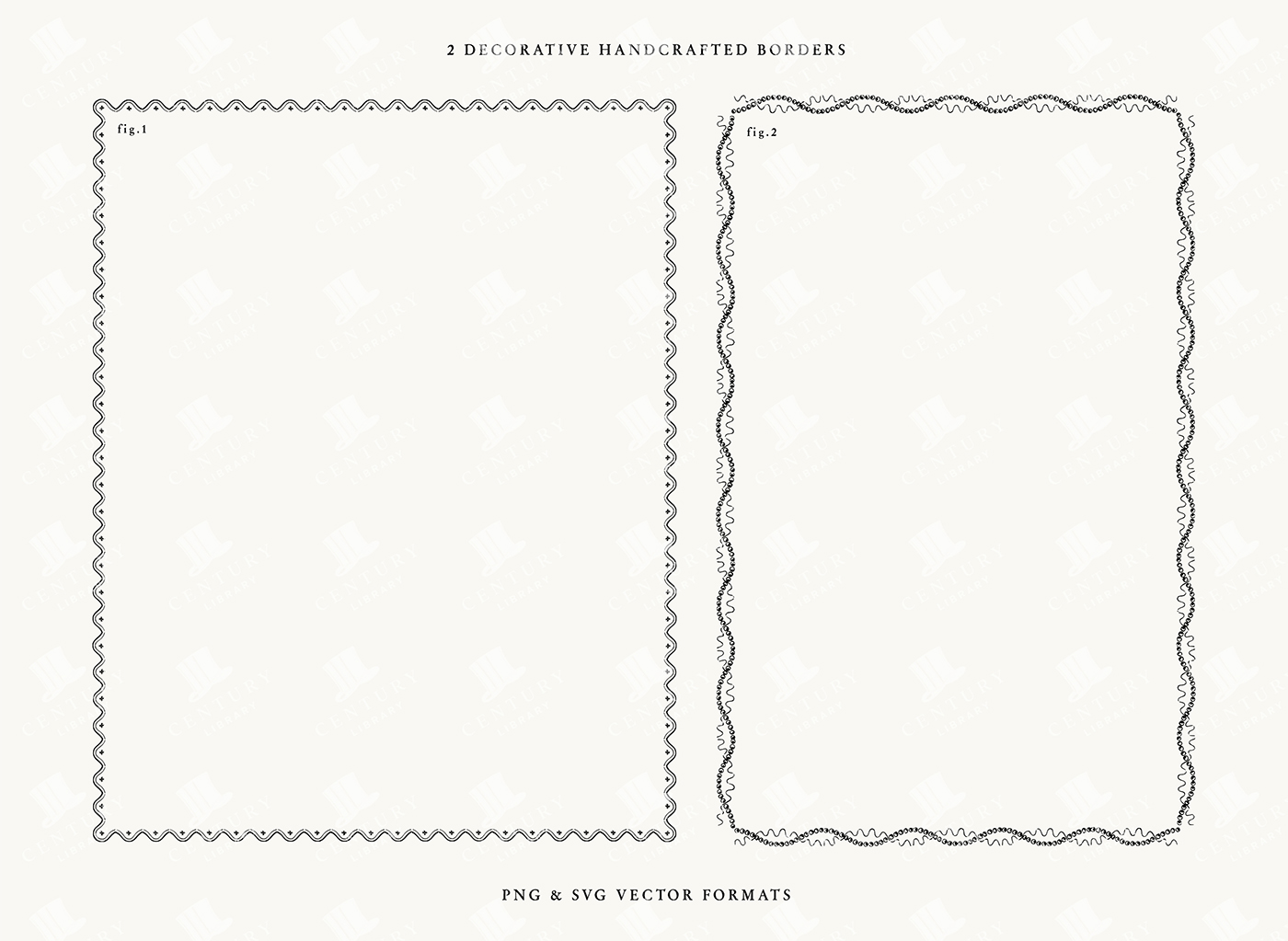 2 Decorative Handcrafted Borders – Simple Hand-Drawn PNG & SVG Vector Set