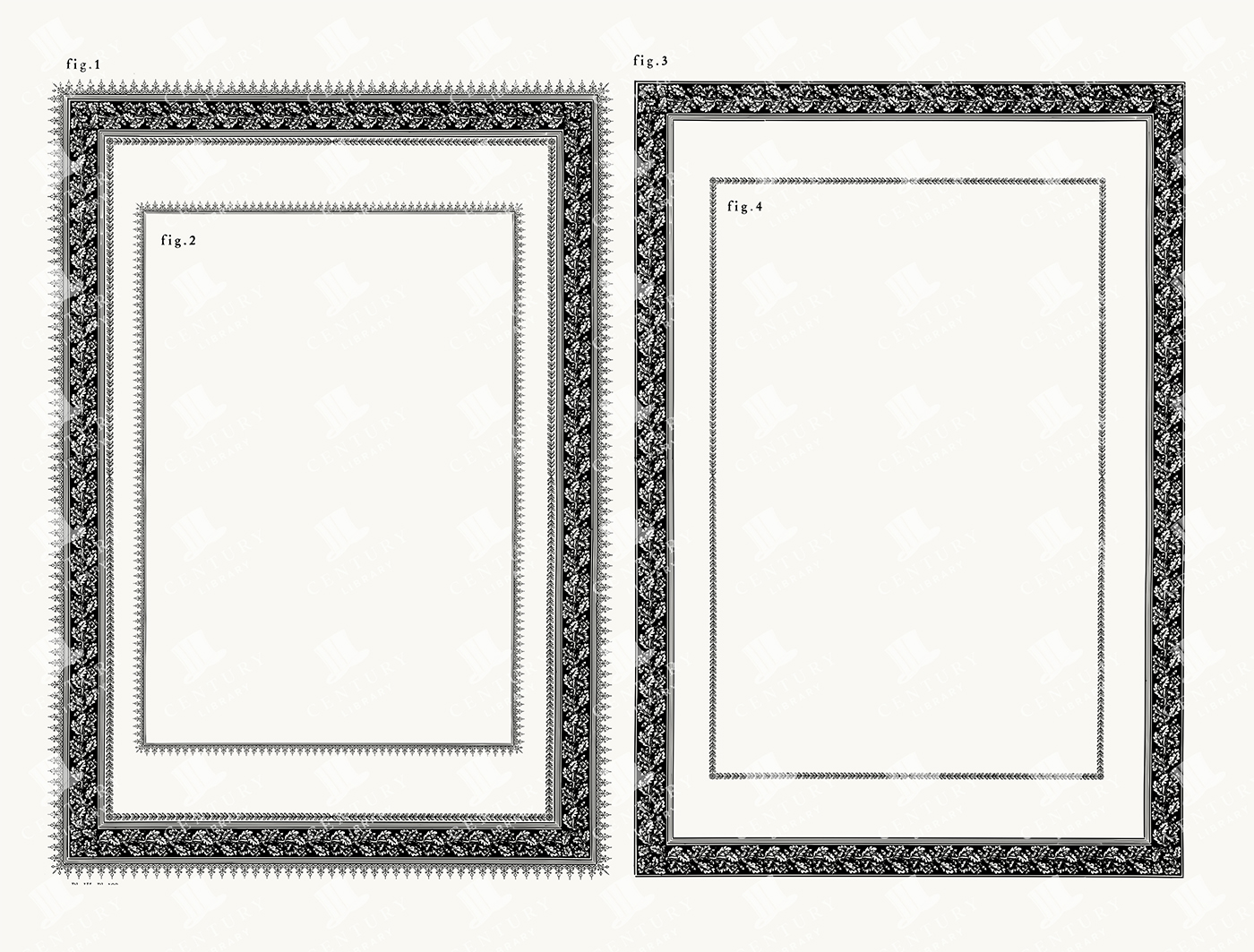 4 Vintage Decorative Borders and Frames – Ornamental Rectangular PNG & SVG Vector Set