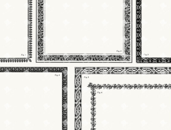 6 Vintage Decorative Borders and Frames – Botanical & Floral Ornament PNG & SVG Set