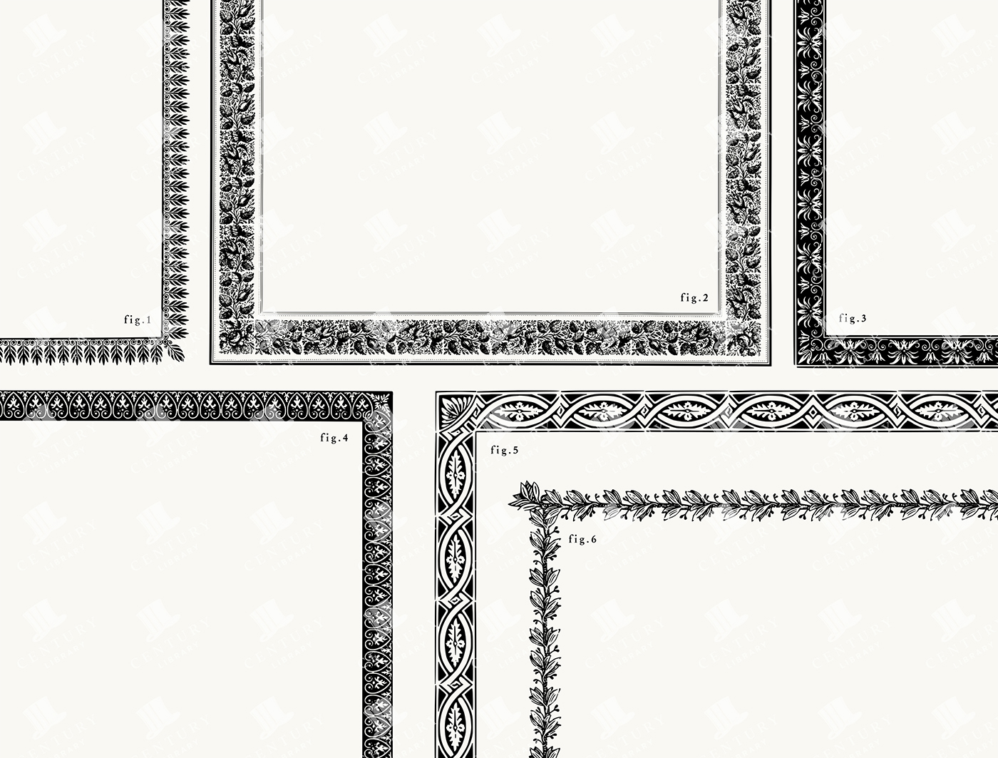 6 Vintage Decorative Borders and Frames – Botanical & Floral Ornament PNG & SVG Set
