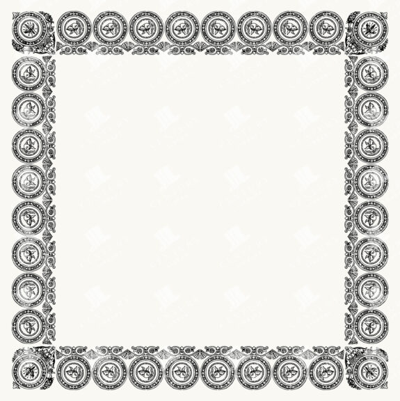 Circular Coin Motif Border – Decorative Round Emblem Pattern Frame PNG & SVG