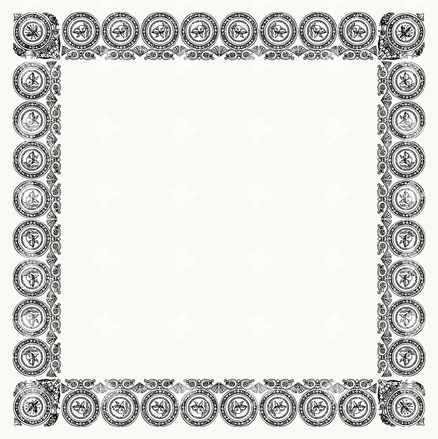 Circular Coin Motif Border – Decorative Round Emblem Pattern Frame PNG & SVG