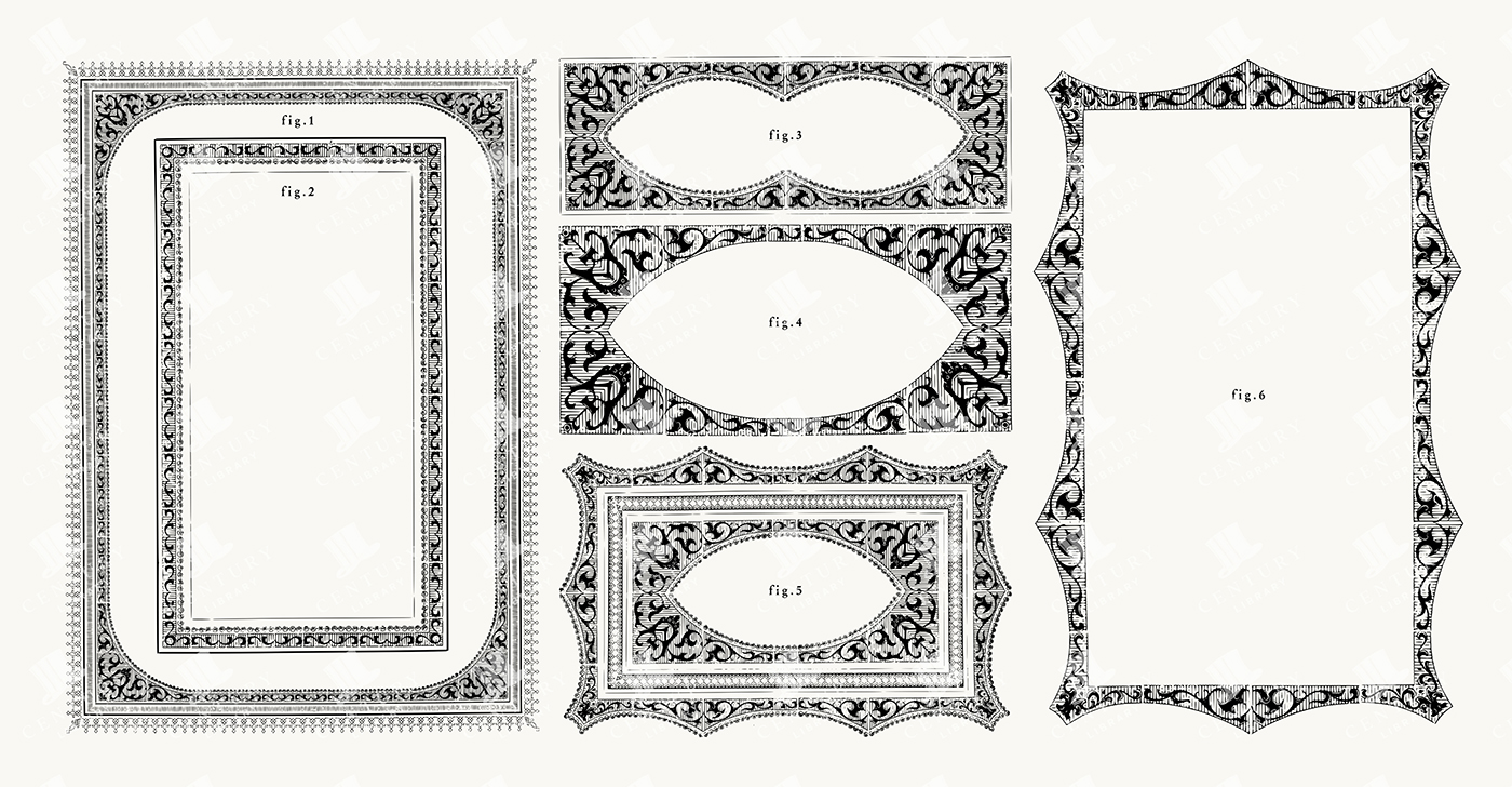 6 Decorative Frames – Mixed Ornamental Shapes with Oval and Shield Borders PNG & SVG