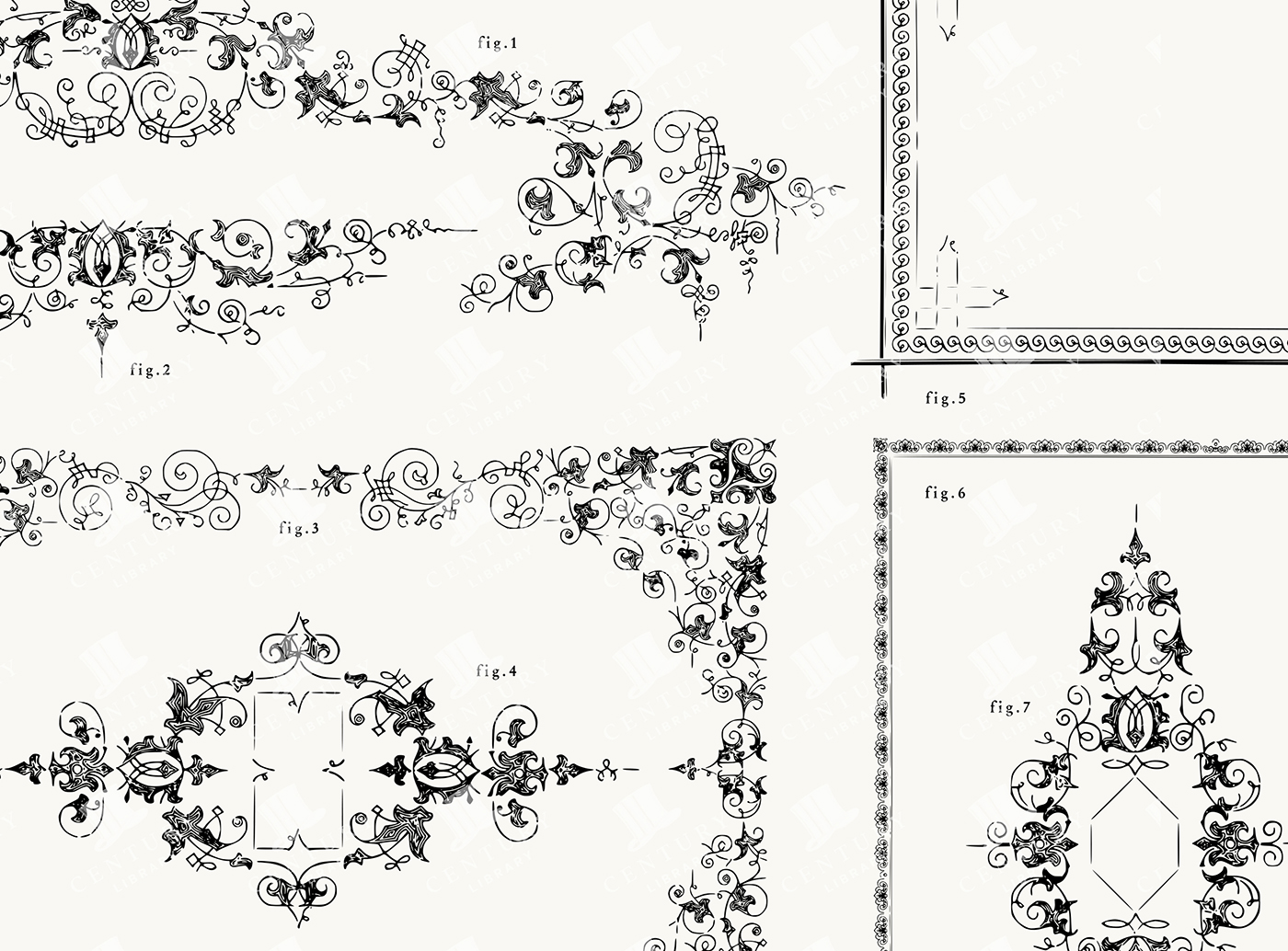 7 Ornamental Borders – Ivy Garland Frames with Twisting Vines PNG & SVG