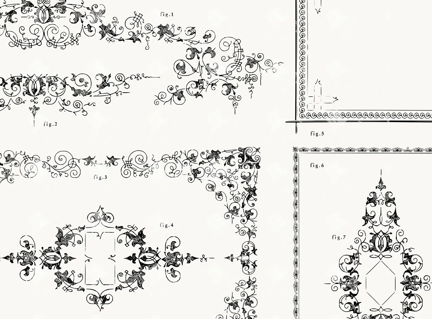 Victorian Typographic Ornaments and Borders – Ornate Scrollwork