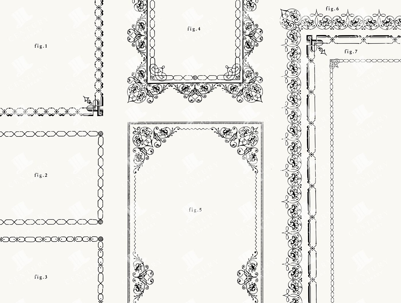 7 Ornamental Borders – Geometric Chain, Scroll, And Floral Corner Frames Png & Svg