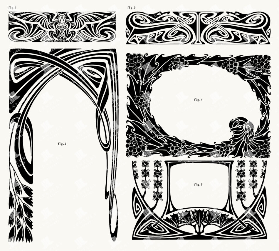 Art Nouveau Ornamental Frames - Abstract Swirls