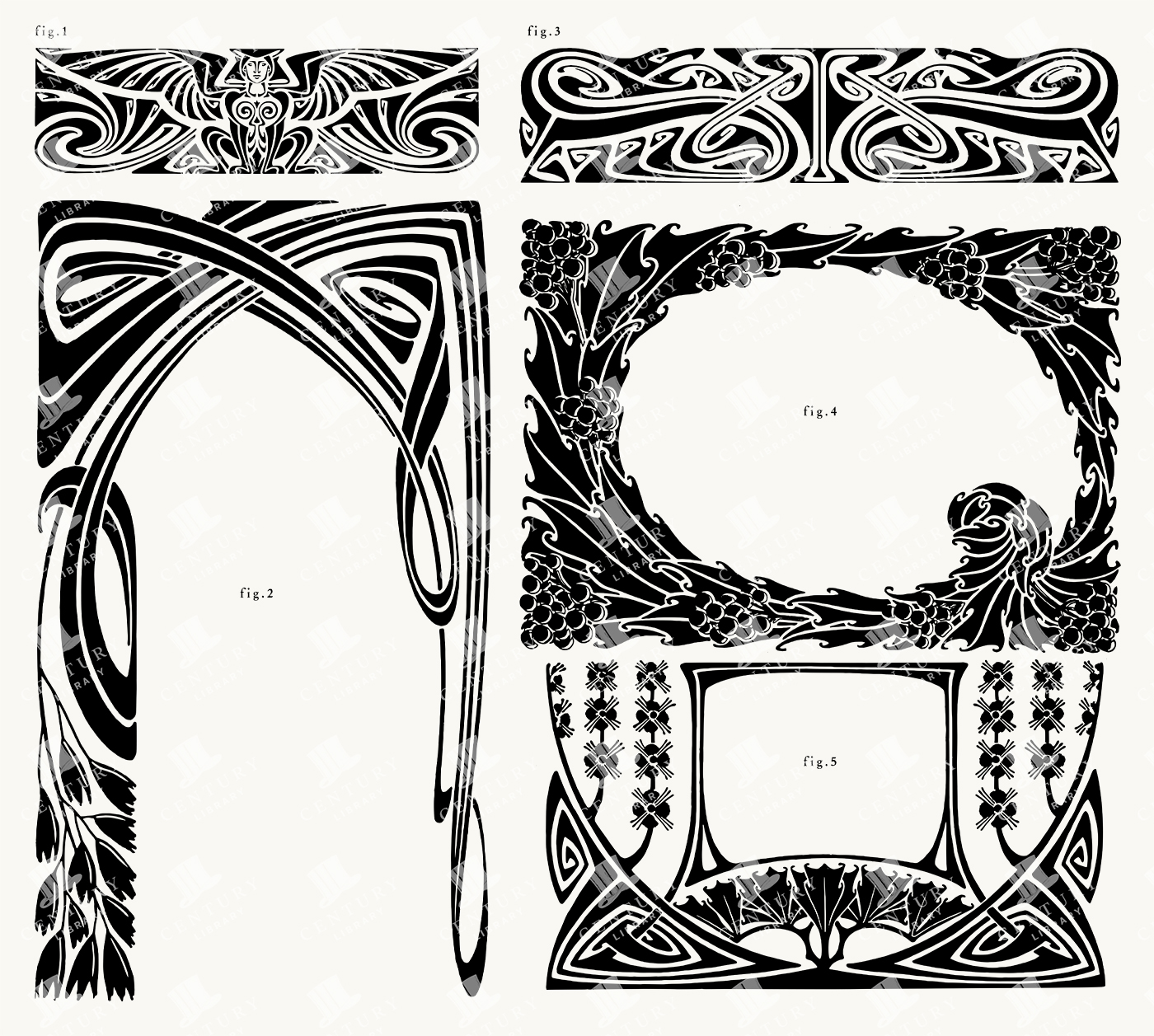 Art Nouveau Ornamental Frames - Abstract Swirls
