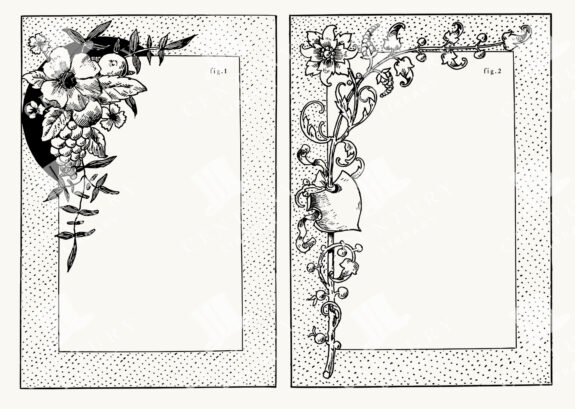 Victorian Floral and Scrollwork Borders - Grapes