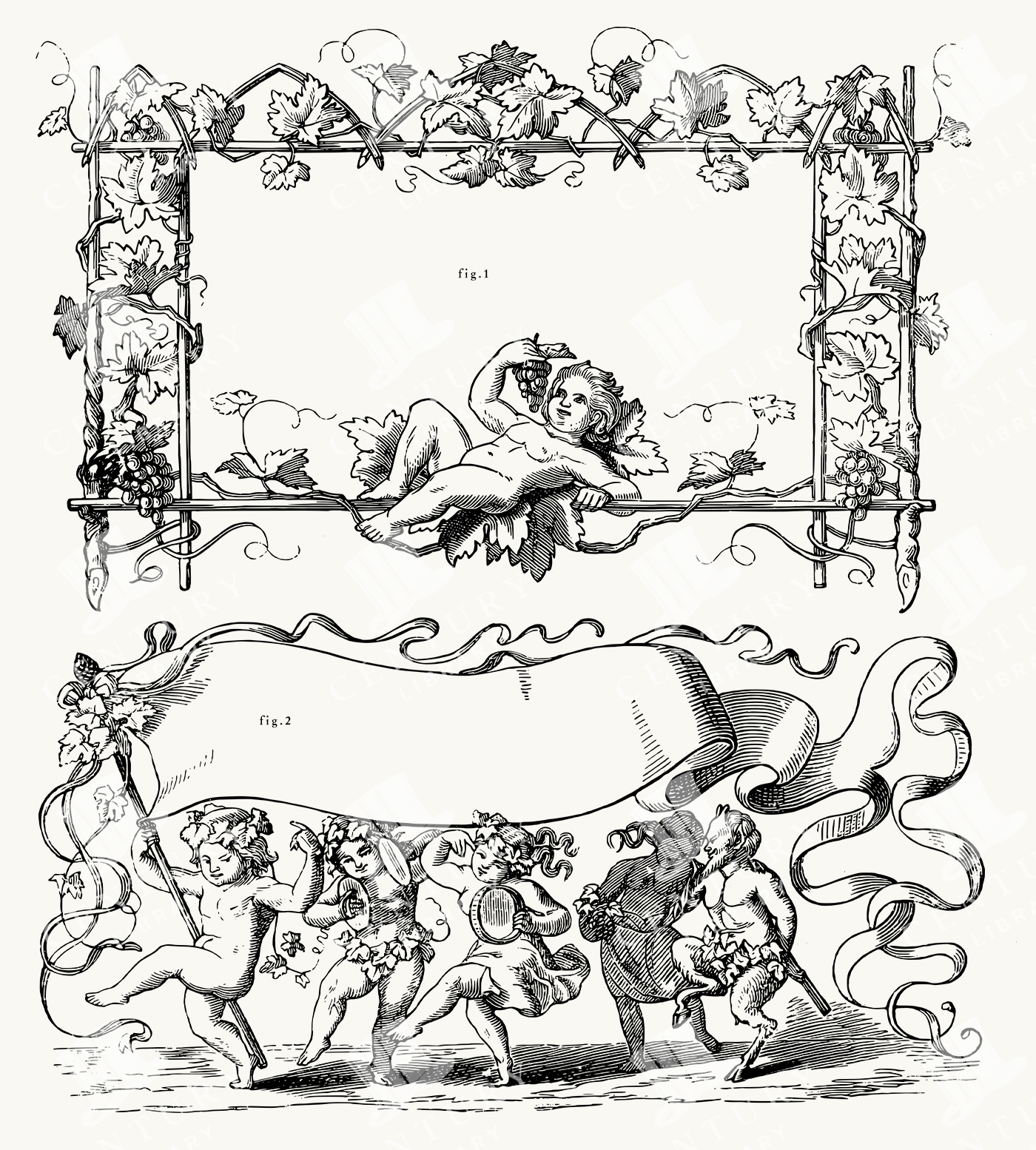 Victorian Grapevine Frames With Cherub And Dancing Putti
