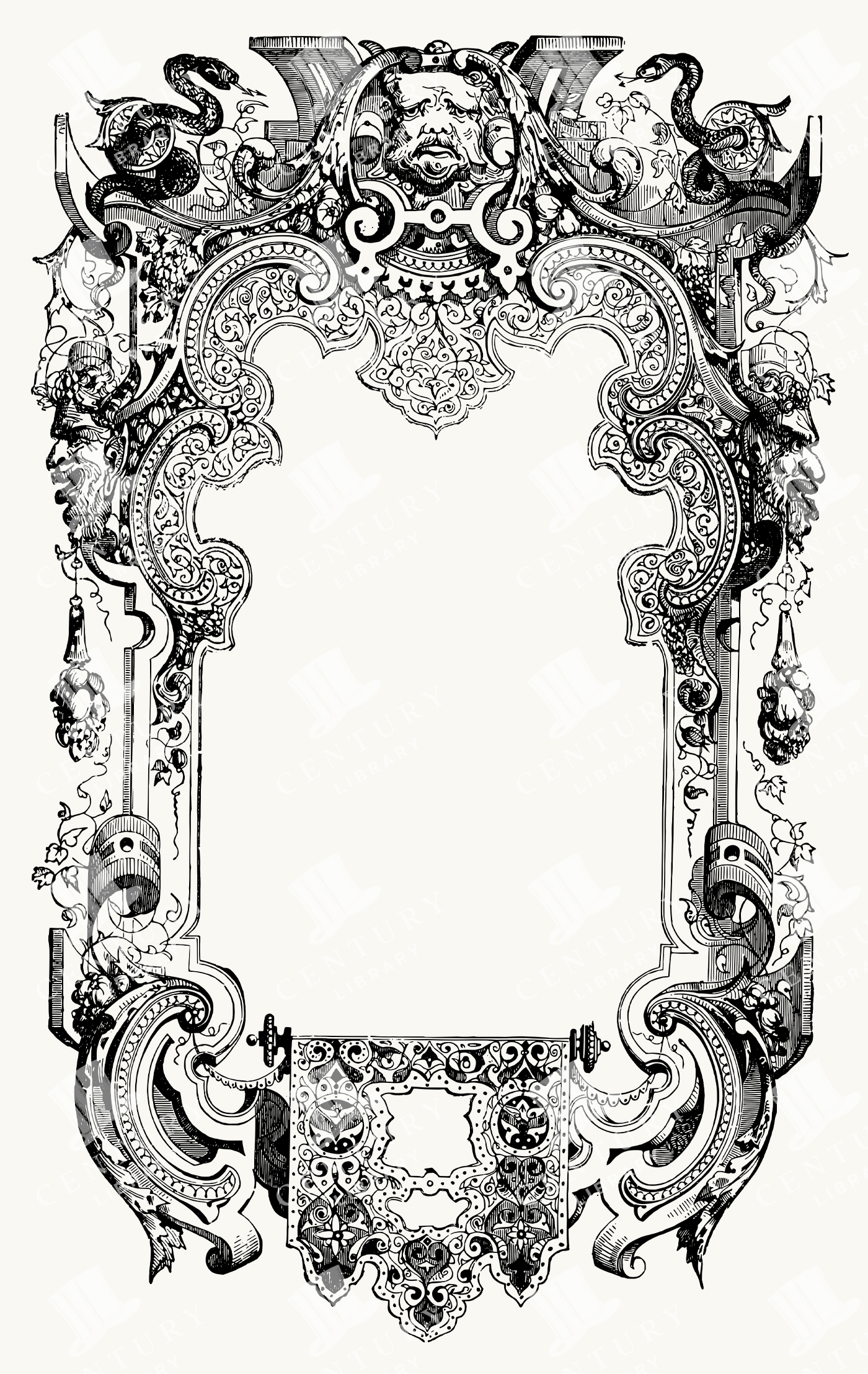 Ornate Baroque Frame with Mythical Figures