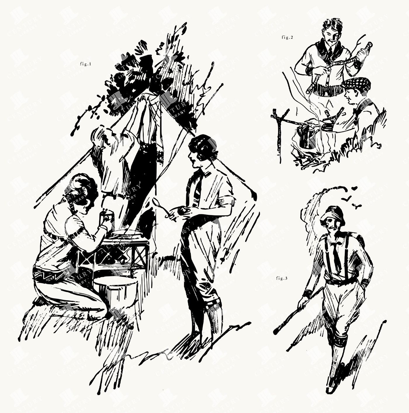Camping & Outdoors - Vintage Scout Adventure Illustrations