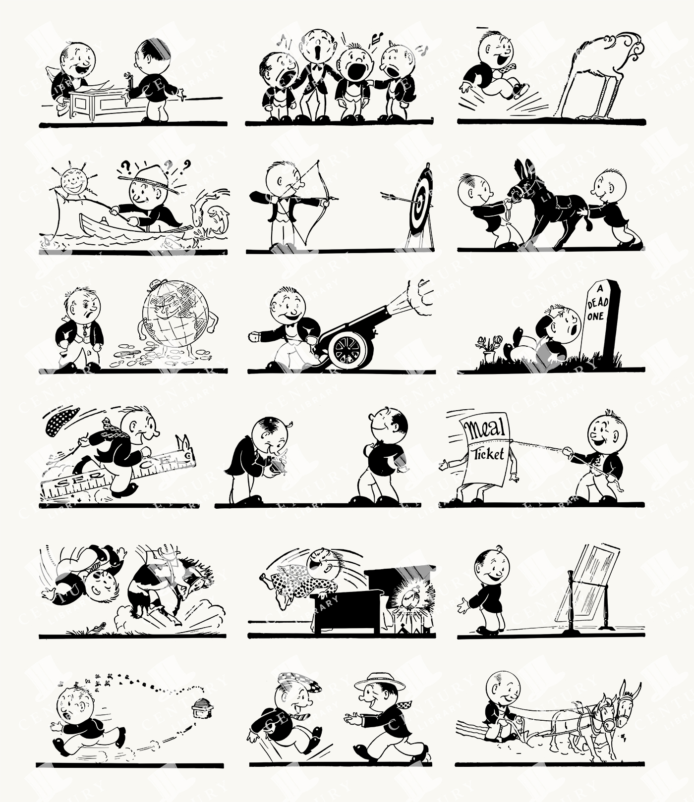 Mischievous Retro Cartoons - Vintage 1920 Cartoon Character Antics