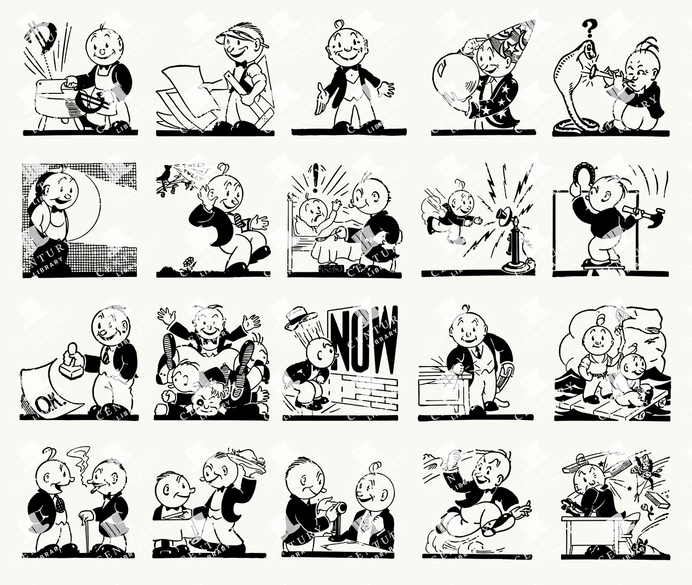 Whimsical Retro Cartoon Scenes in a Midcentury Style