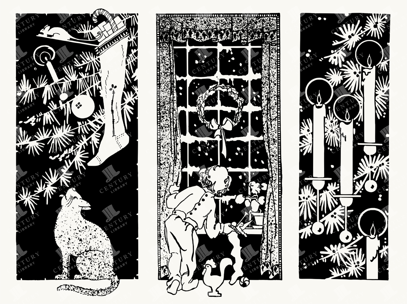 Charming Christmas Eve Window Scenes - Child at Window