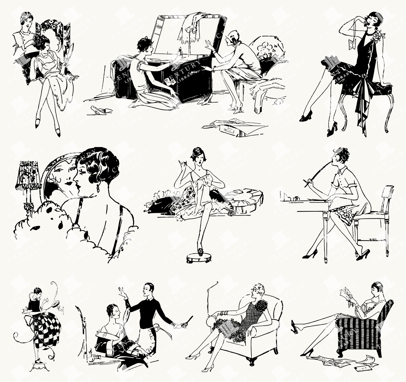 1920s Beauty & Glamour - Vintage Ladies Lounging