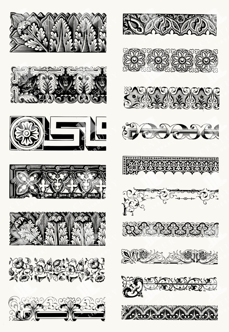 Ornamental Border with Floral Scrollwork