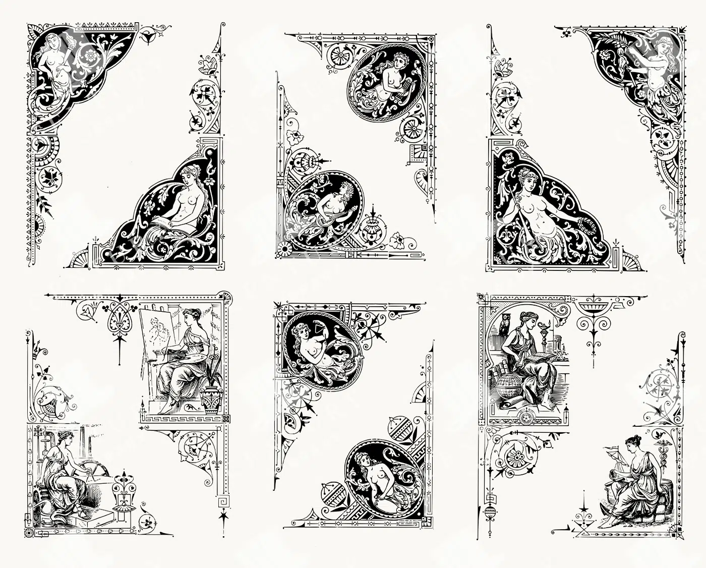 MONOTYPE ORNAMENTS 装飾 タイポグラフィ　洋書 デザイン資料 Victorian Typographic Ornaments and Borders – Ornate Scrollwork