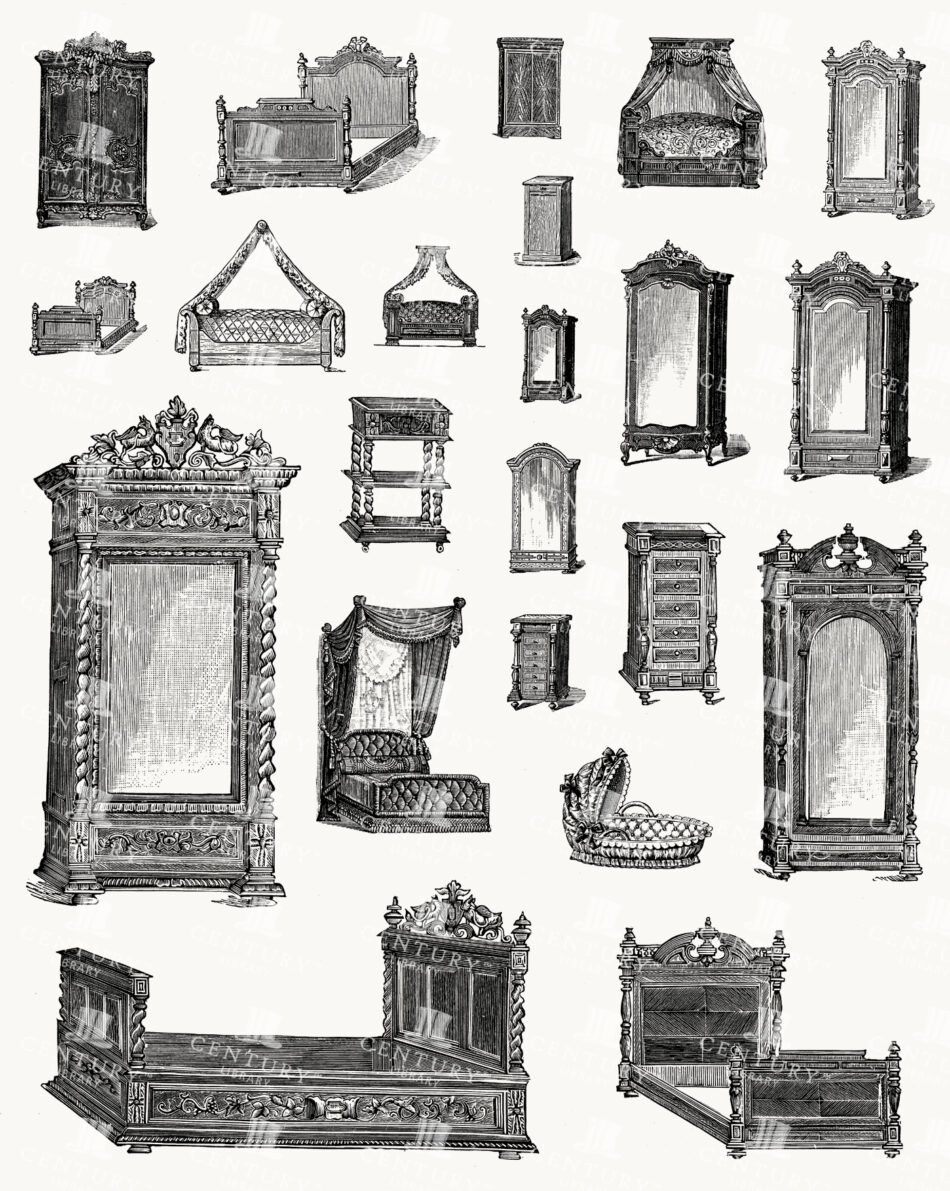 Ornate Bedroom Furniture Vignettes - Carved Beds