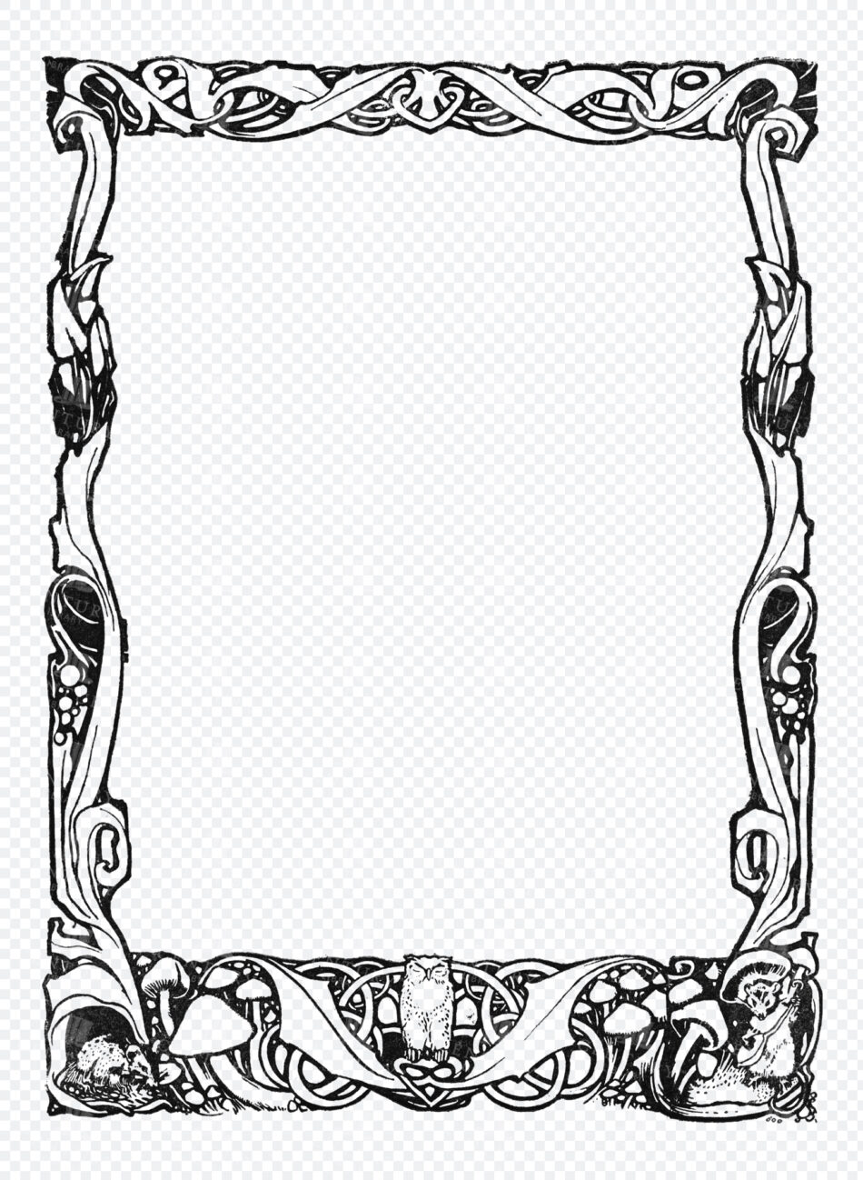 Ornate Woodland Border with Intertwined Vines