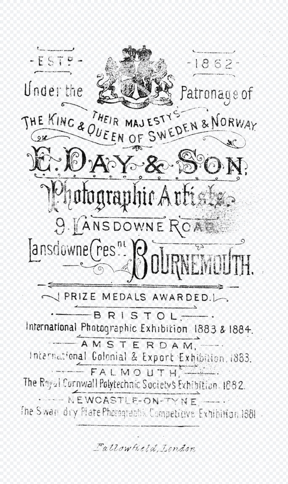 Weathered Royal Crest And Ornate Typographic Photographer Mark With Decorative Swashes
