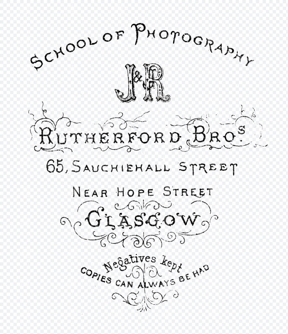 Photography Studio Trade Card – Glasgow Scotland with Ornamental Typography