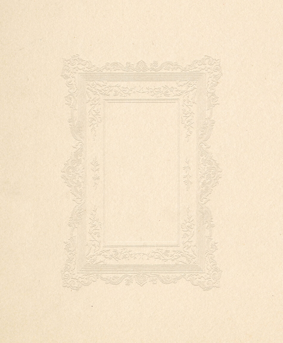 Embossed Rectangular Frame with Ornate Floral Patterns – Cream Parchment