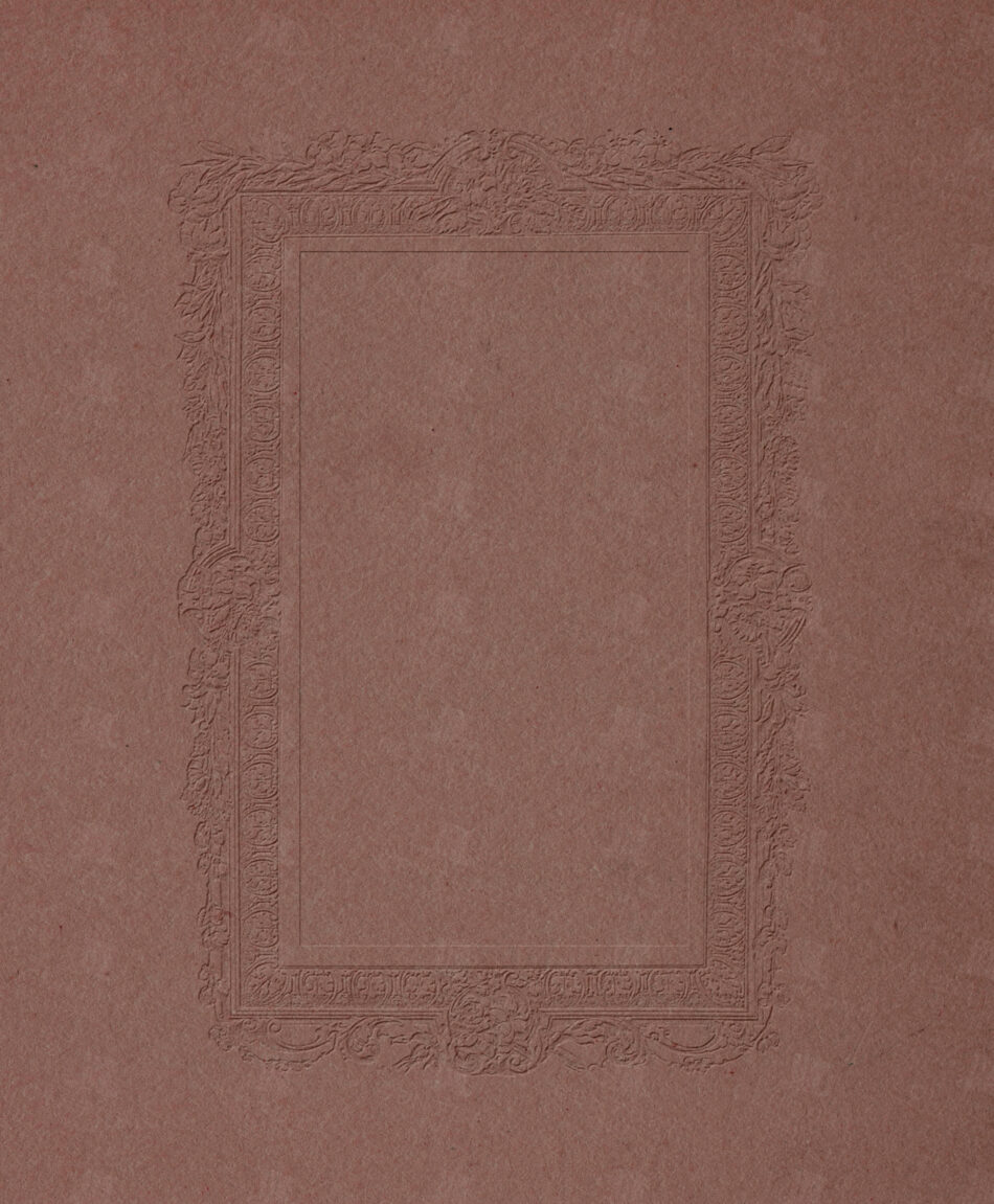 Embossed Rectangle Frame – Floral Garland Border on Dusty Rose Brown