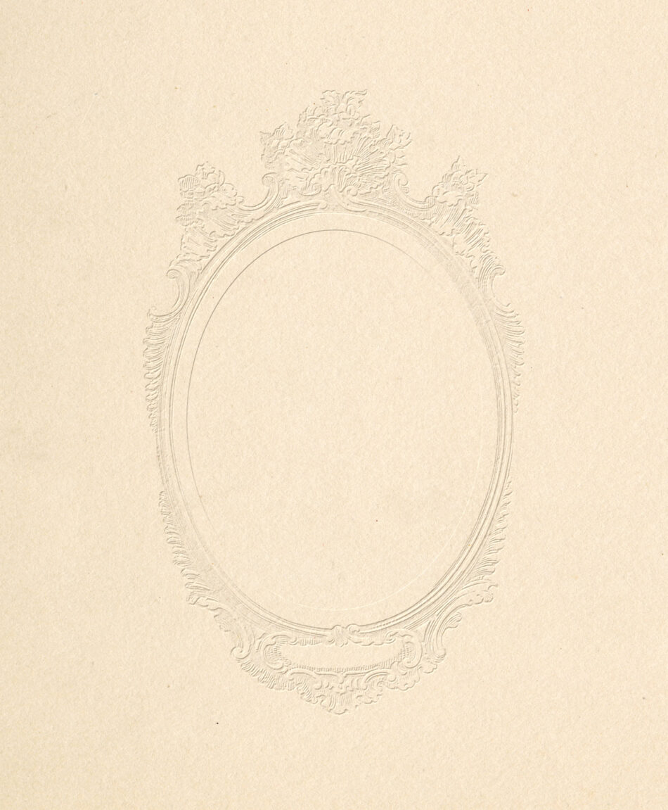 Oval Portrait Frame – Embossed Rococo Scrollwork and Crest in Cream