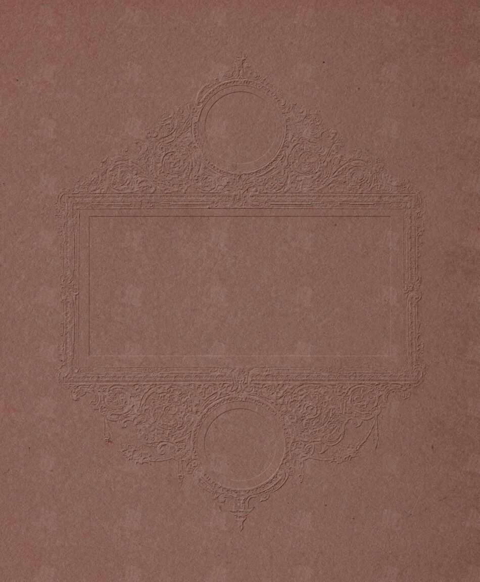 Ornate Embossed Frame with Circular and Rectangular Center – Burnt Sienna