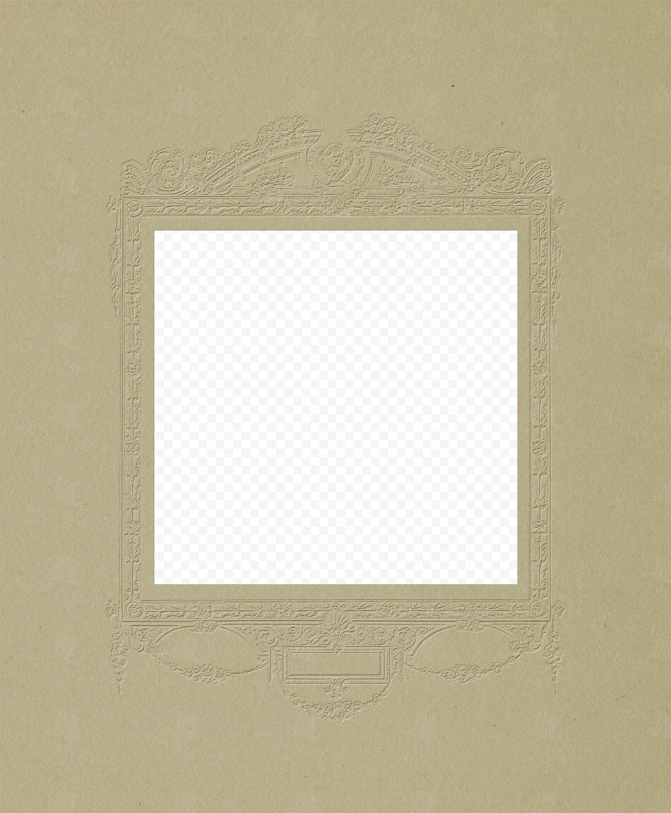 Embossed Square Portrait Frame – Scrollwork Crest and Swags, Pale Sage
