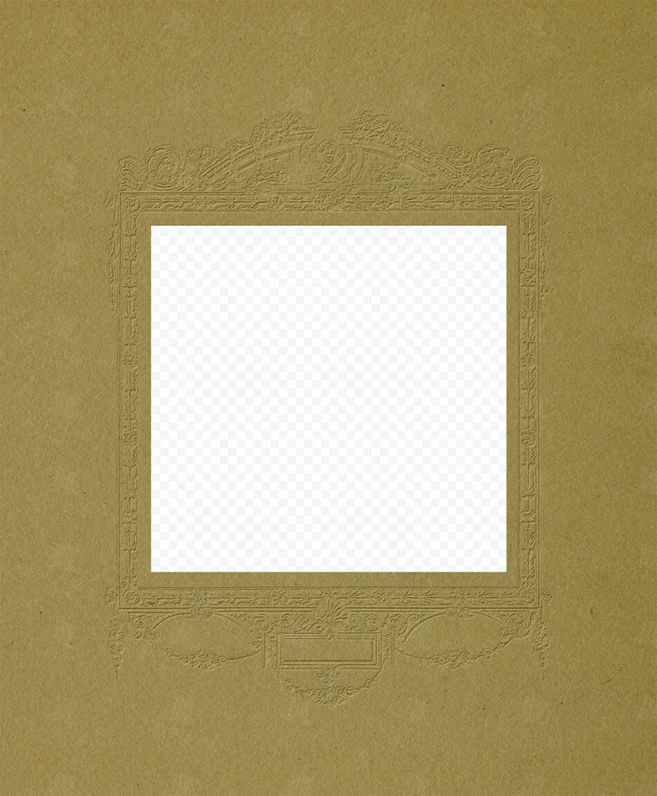 Embossed Square Frame - Scrollwork Crest and Nameplate, Golden Wheat
