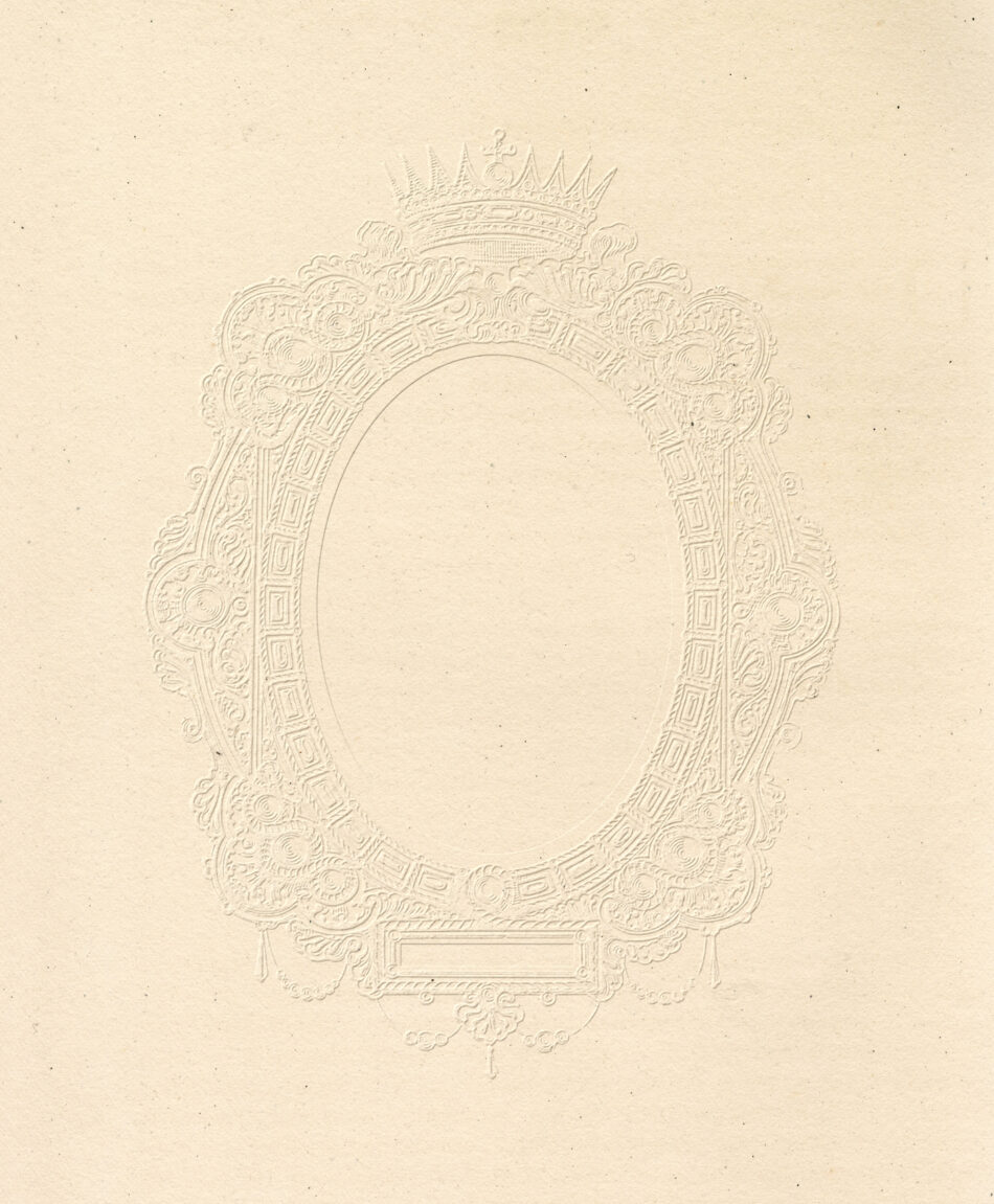 Art Nouveau Border Frame with Ornate Corner Flourishes and Title