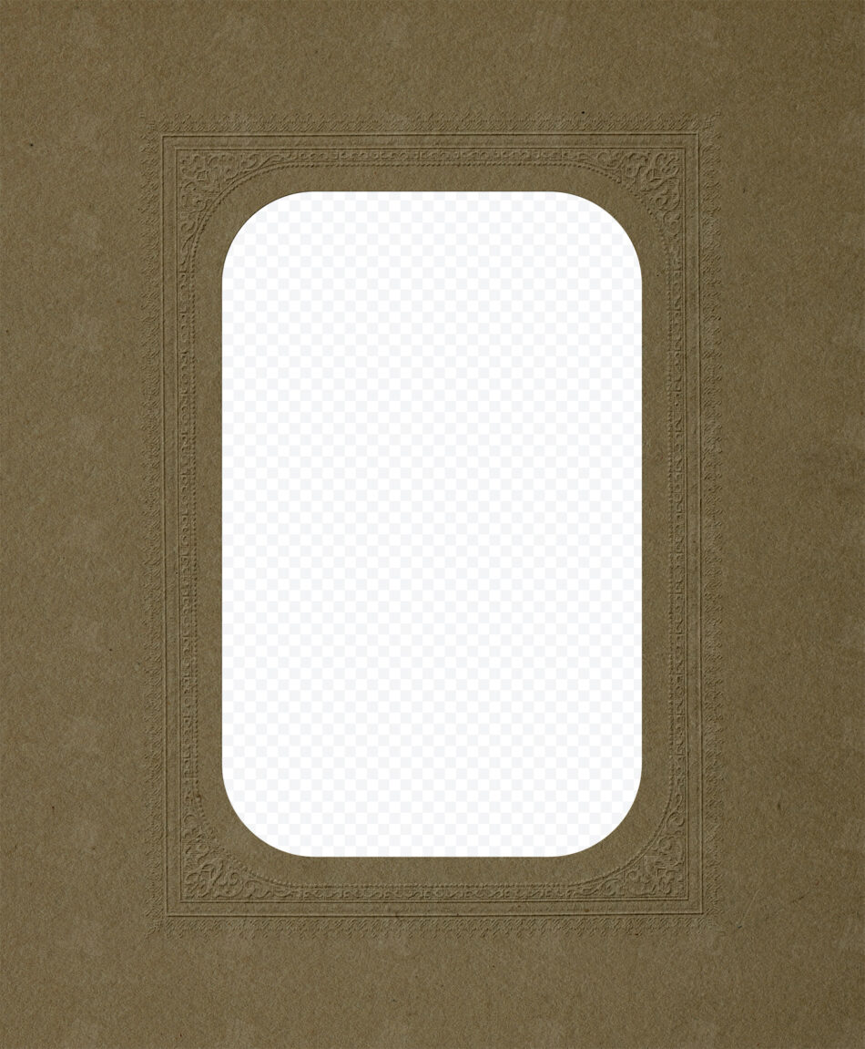 Ornate Embossed Frame with Rounded Inner Rectangle – Deep Sepia