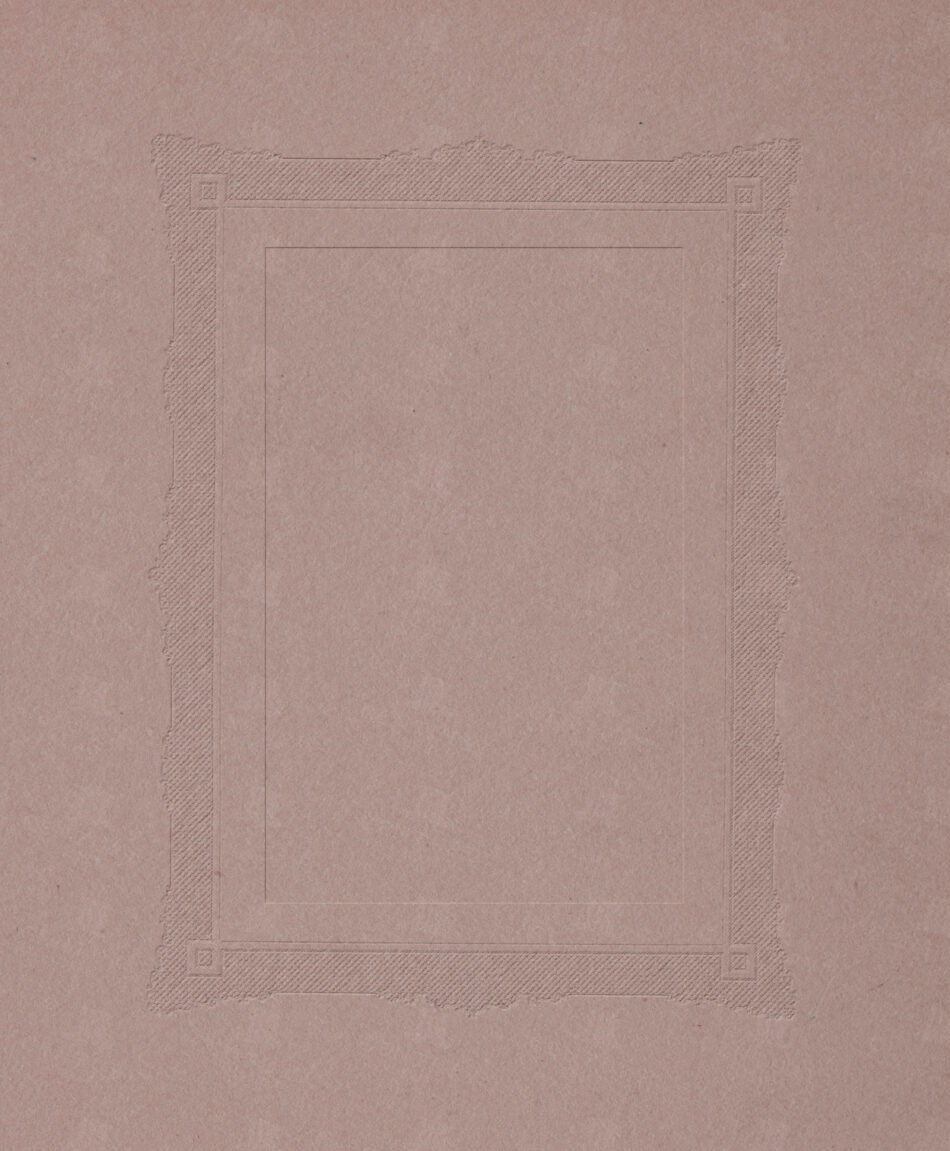 Embossed Rectangular Frame with Torn Edge and Corner Squares – Rose Blush