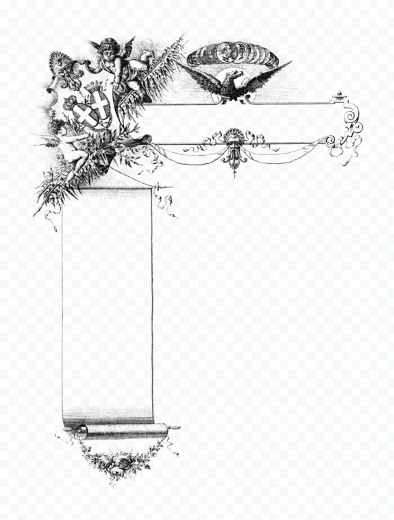 Ornamental Victorian Borders and Banners – Three Horizontal Frames