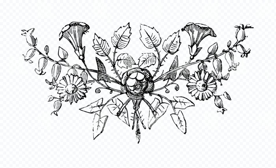 Floral Swag Ornament - Daisies, Bellflowers, and Leafy Sprays
